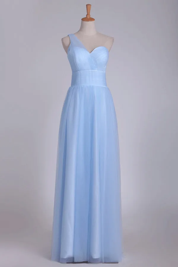 2024 One Shoulder A Line Bridesmaid Dresses Ruched Bodice PQE3FPPH