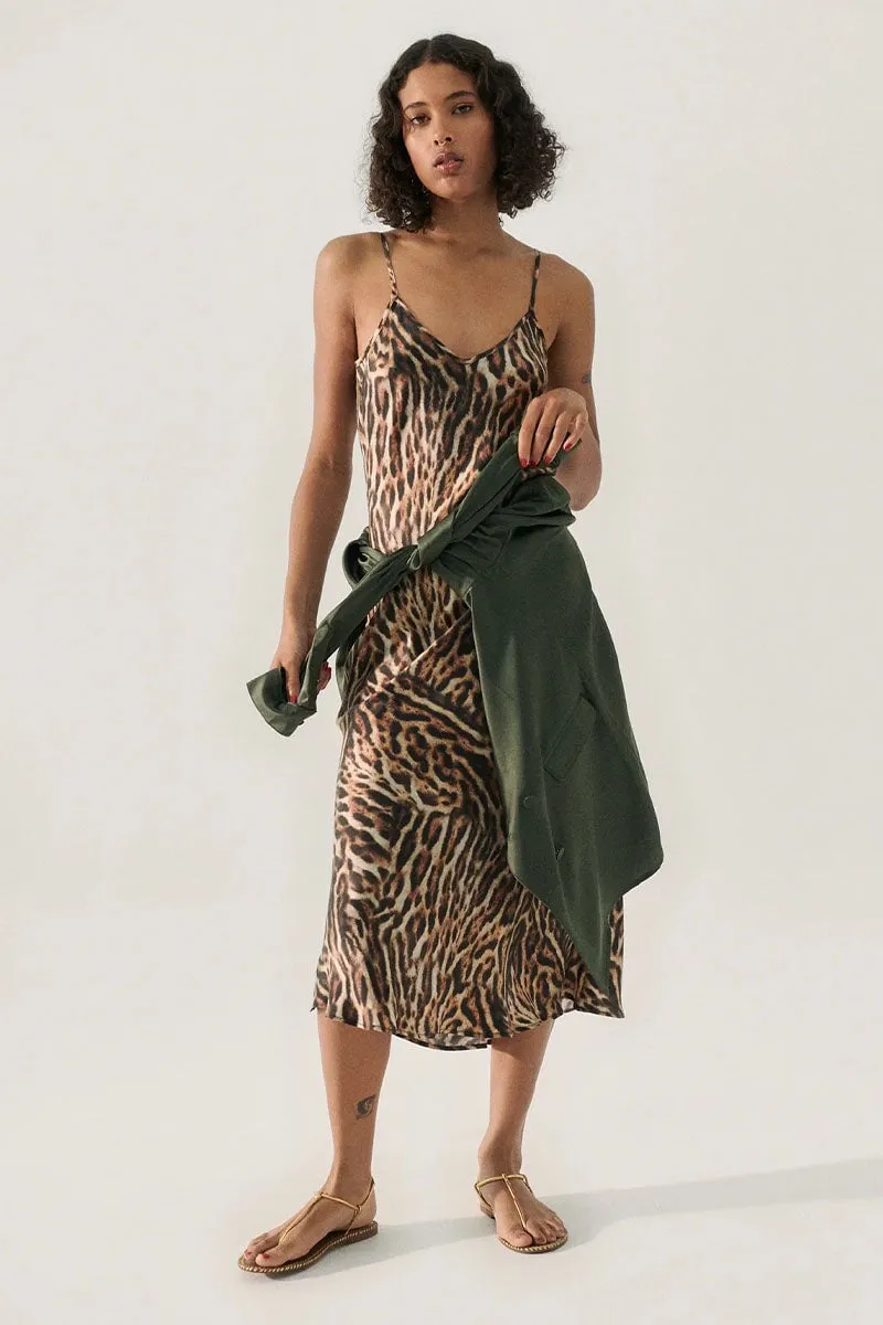 90S SLIP DRESS-LEOPARD