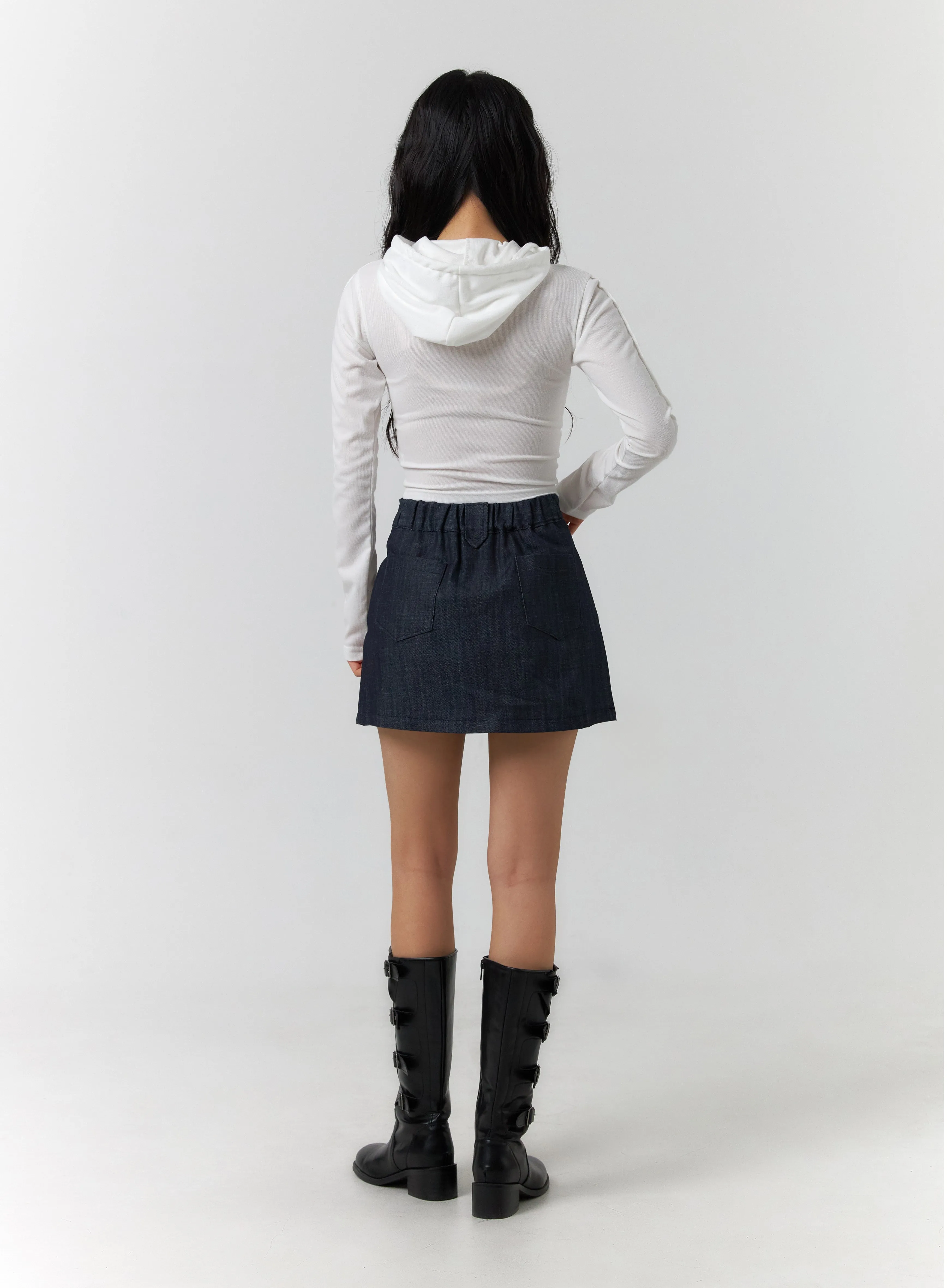 A-Line Denim Mini Skirt CF405