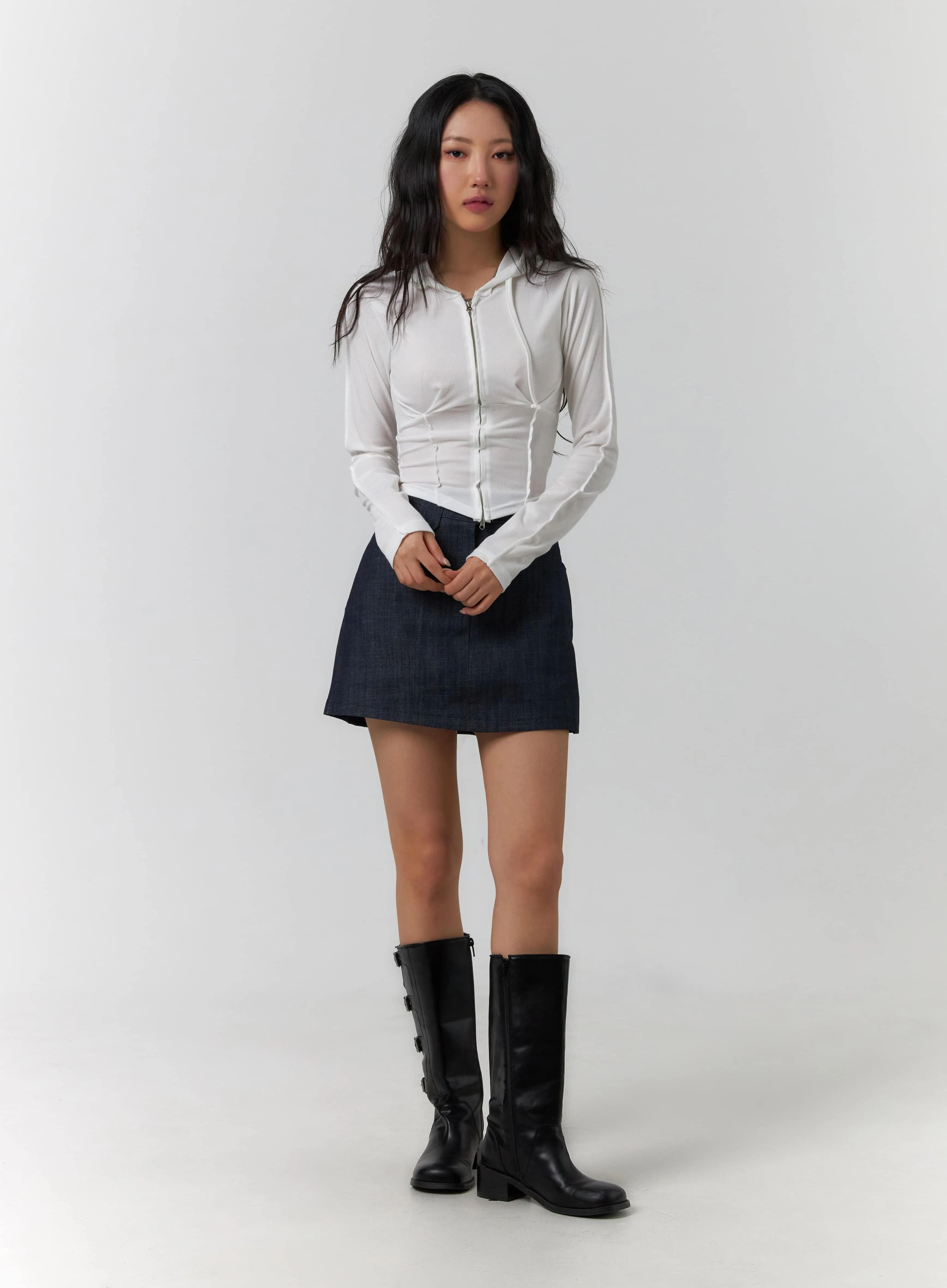 A-Line Denim Mini Skirt CF405