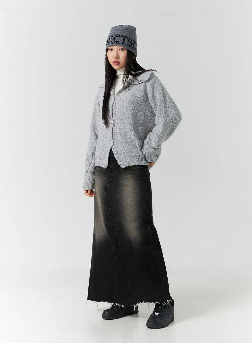 A-Line Maxi Denim Skirt CD301