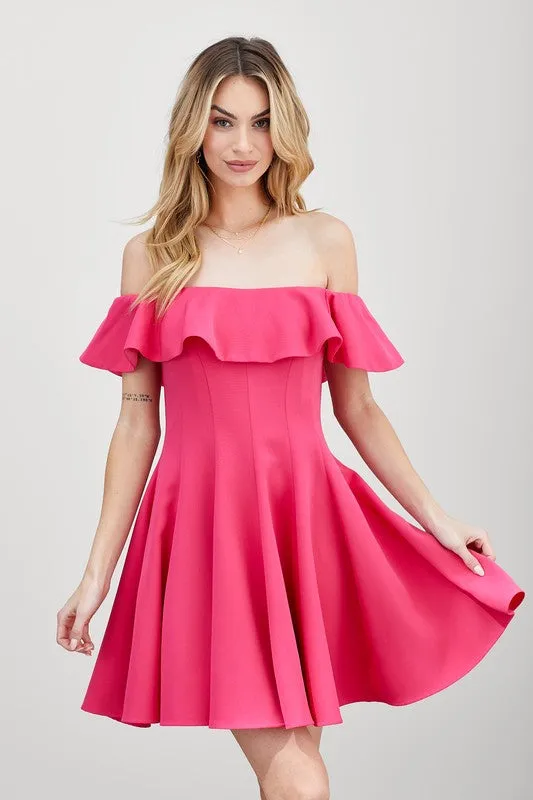 A LINE RUFFLE DRESS