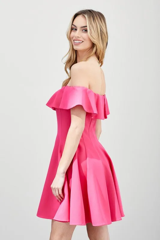 A LINE RUFFLE DRESS