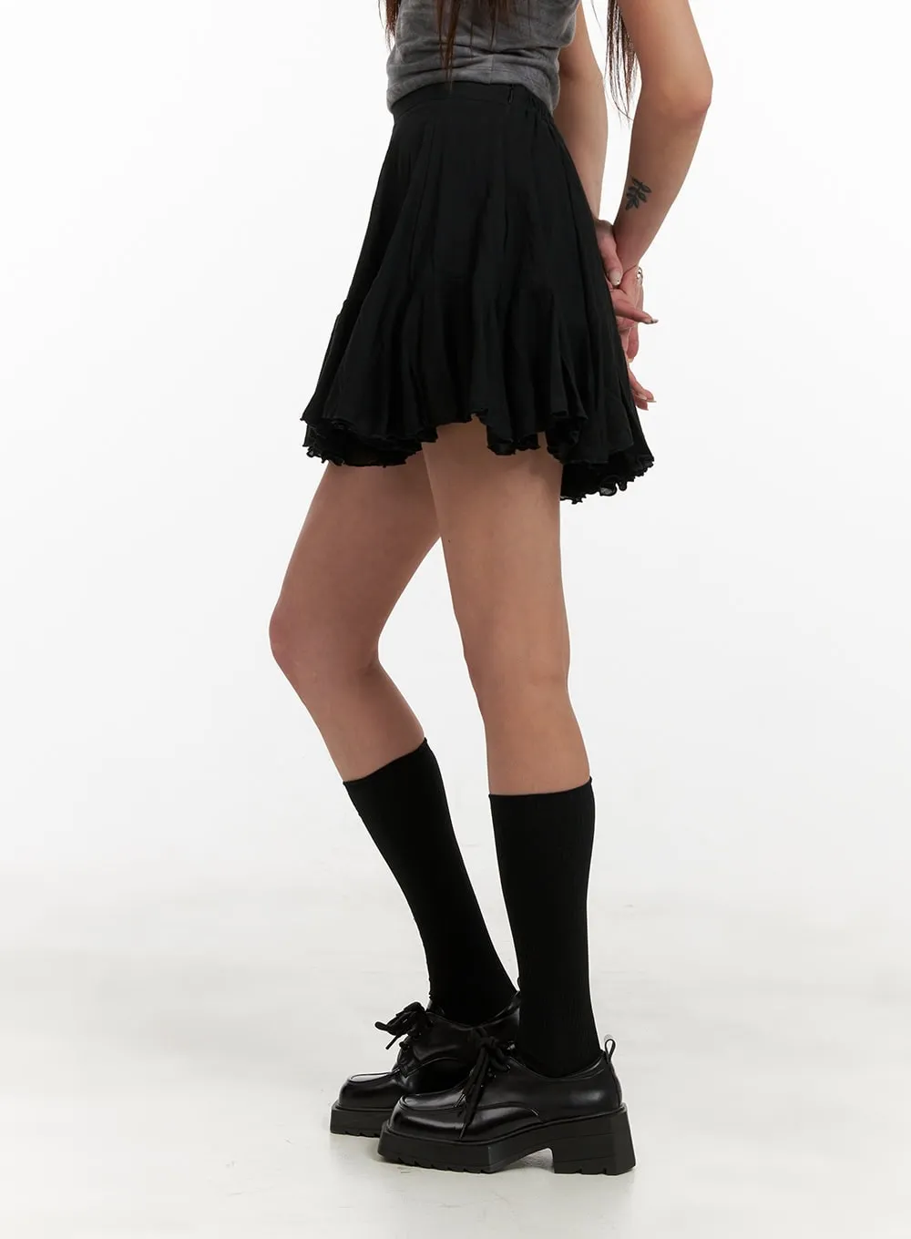 A-Line Ruffle Mini Skirt CA430