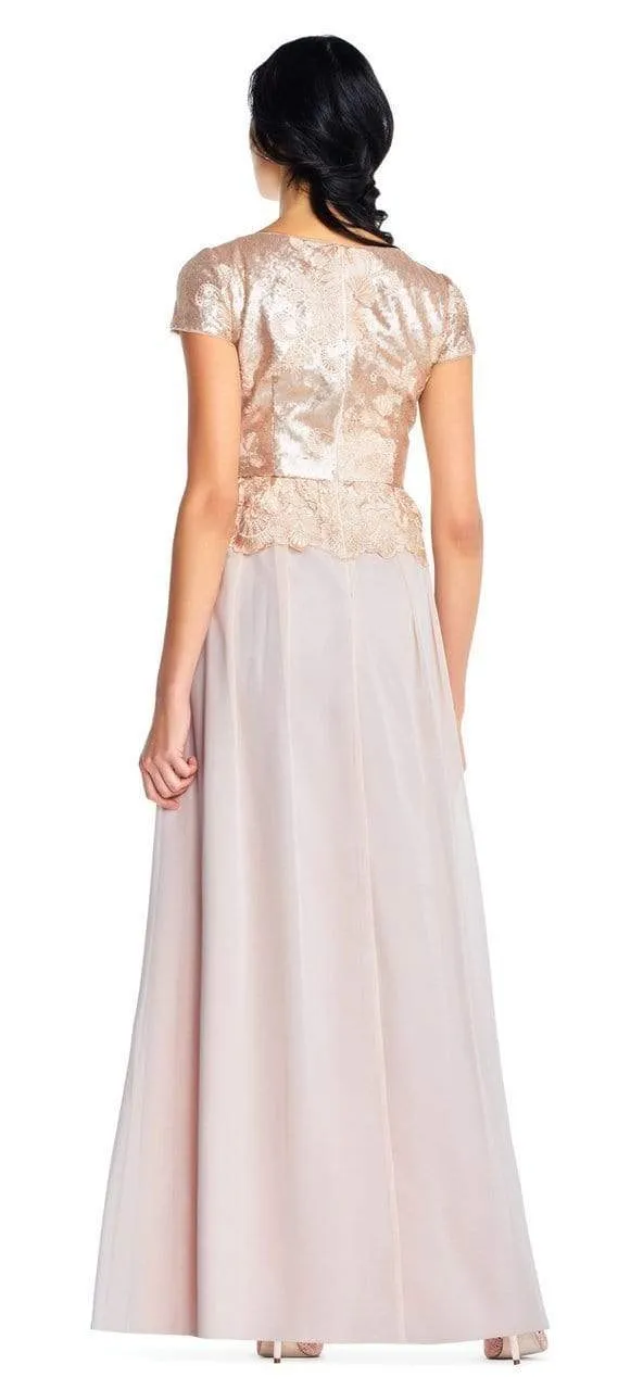 Adrianna Papell - AP1E203408 Embroidered and Sequined Chiffon Dress