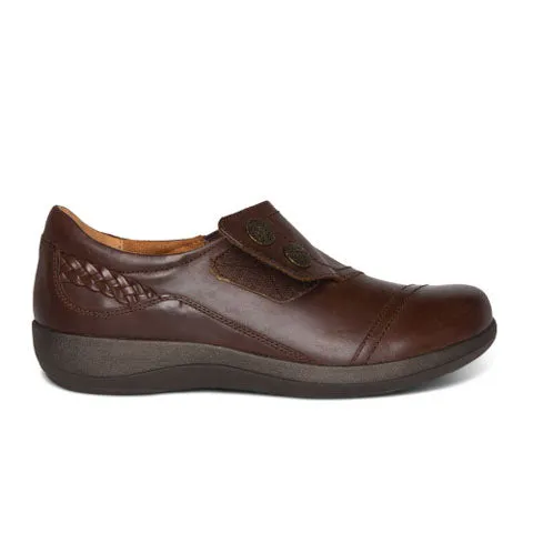 Aetrex Karina Slip On (Women) - Brown Leather