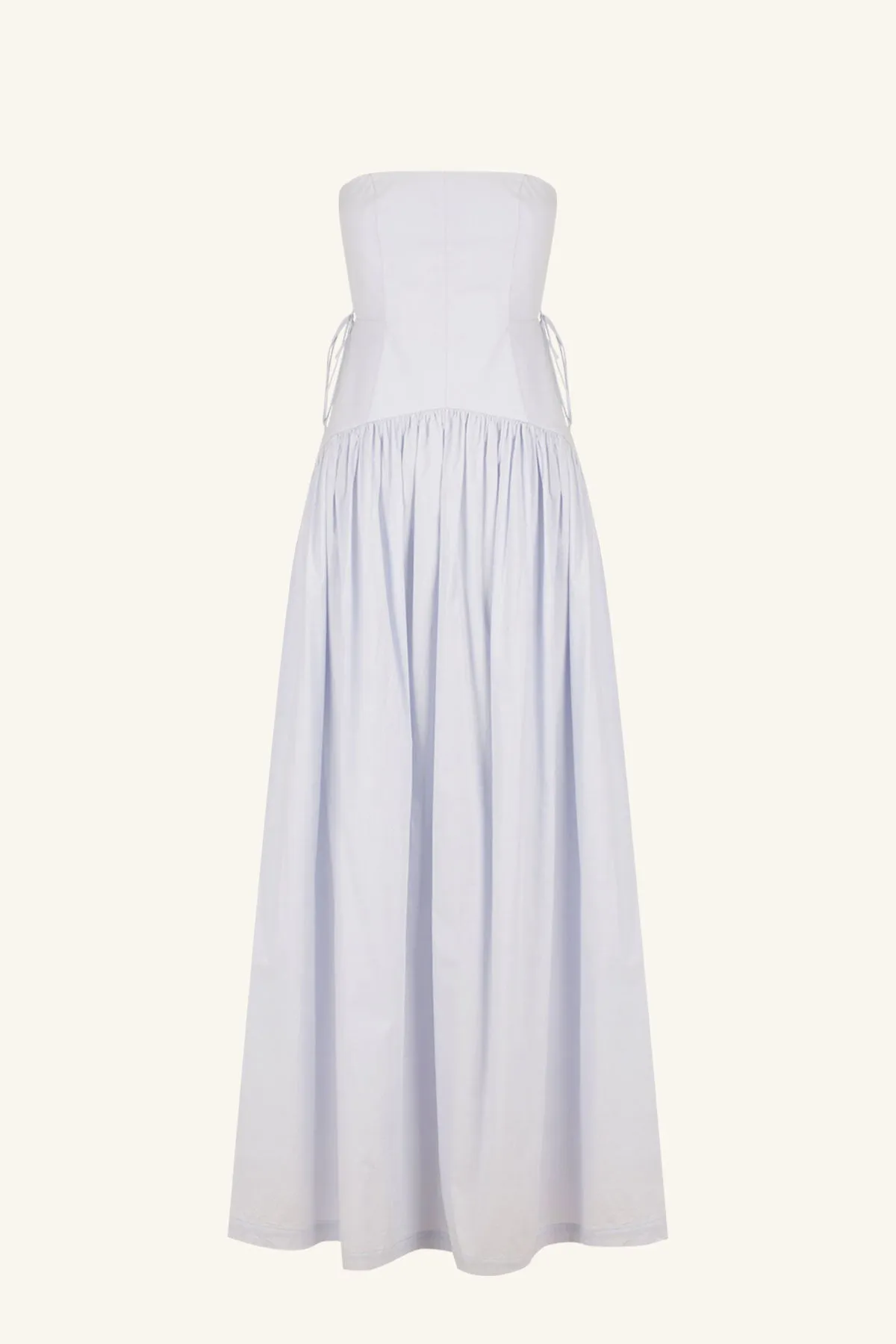 AMADA LACE UP STRAPLESS MAXI DRESS - ICE BLUE