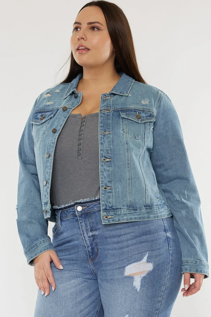 Aria Classic Trucker Denim Jacket (Plus Size)