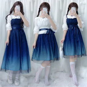 Blue Galaxy Stars Dress SD01057