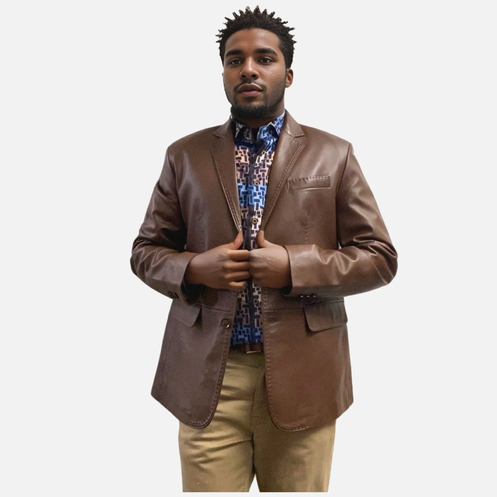 Butter Soft Men's Brown Leather Blazer - Timeless Elegance