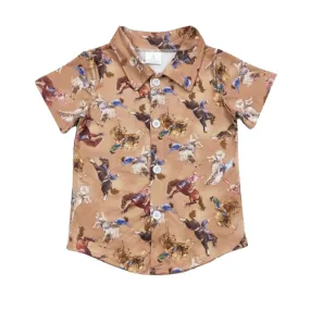 Button Down Horse Cowboy Western Shirt - Kids Clothes