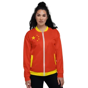 Chinese Jacket With The Flag Of China / Unisex Bomber Jacket