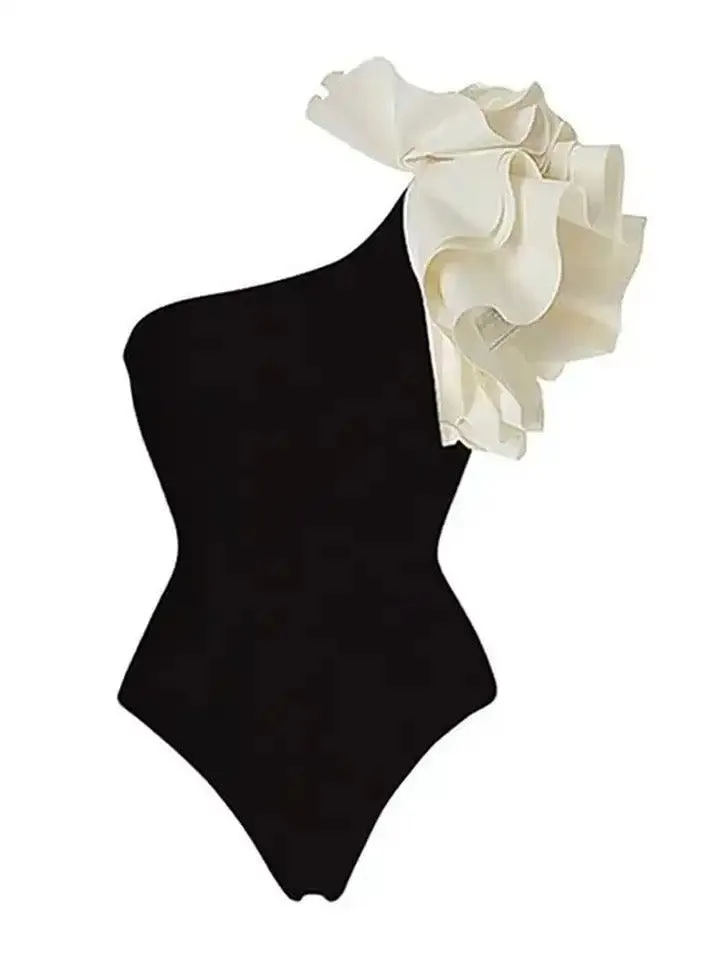 Delsa Rosette One Shoulder Swimsuit