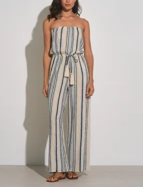 Elan Strapless Stripe Jumpsuit