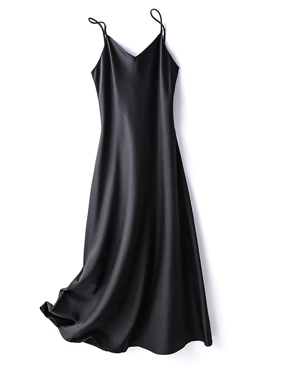 Elegant Silk Nightdress with Adjustable Shoulder Straps