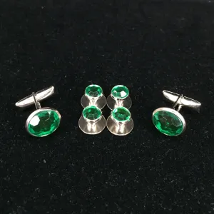 Emerald Green Stud & Cufflink Set