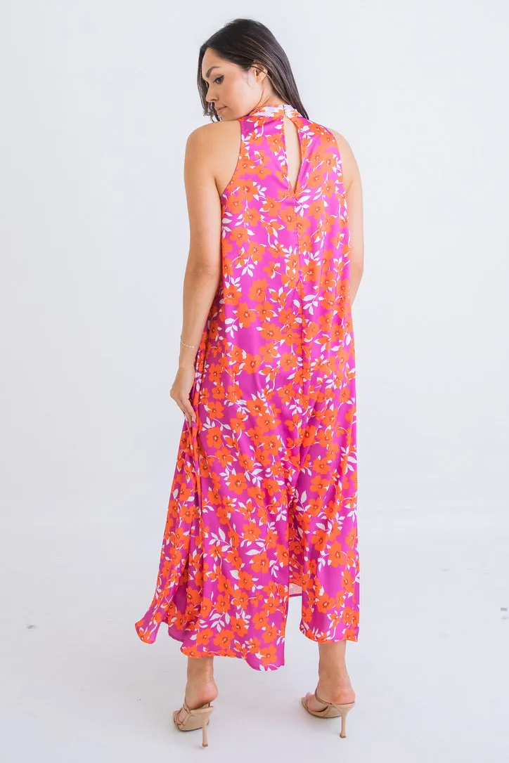 Floral Halter Maxi Dress