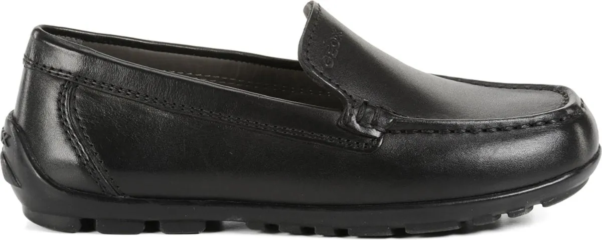 Geox Boy's JFast NEW Black Leather Loafer (Sizes 31-34)