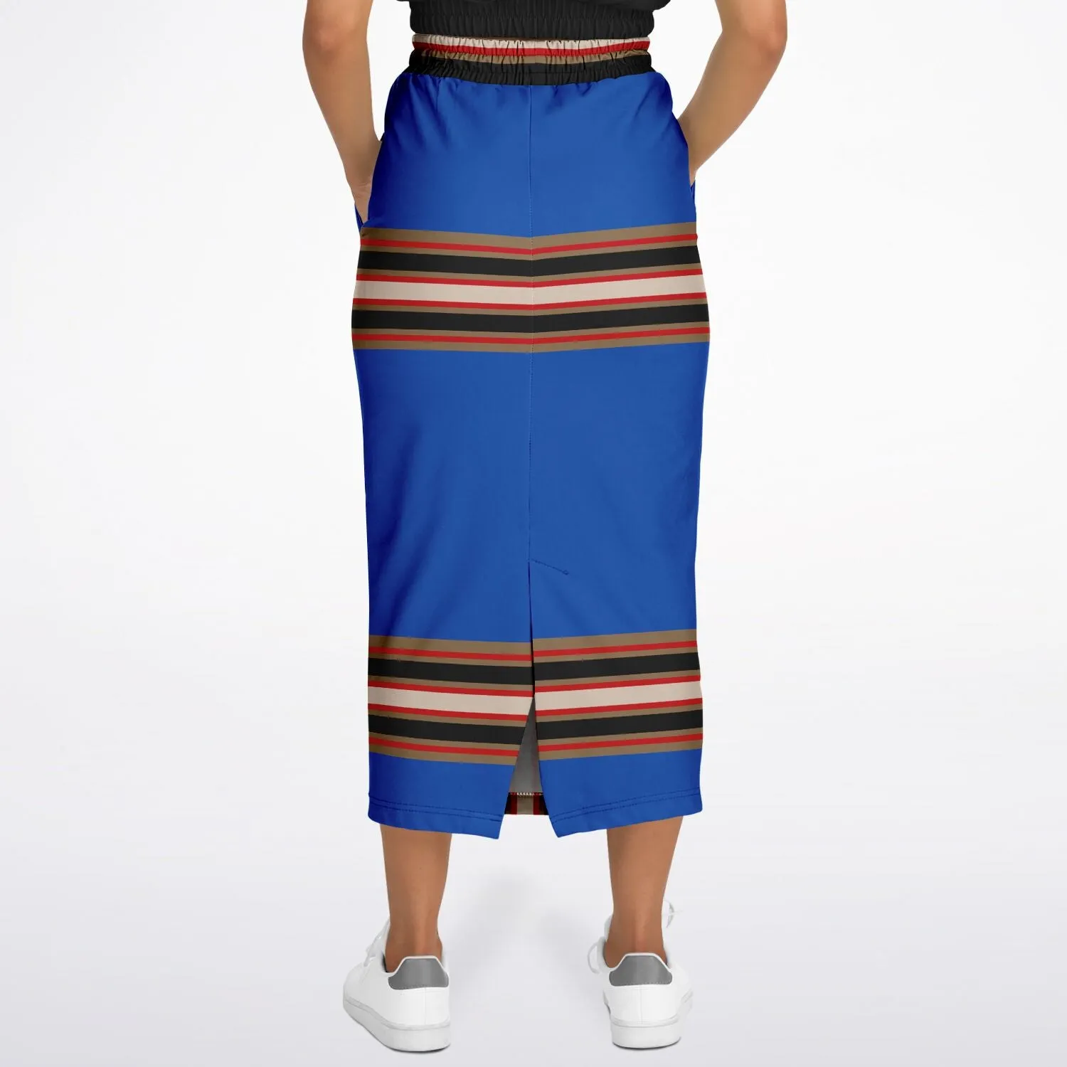 Gold Line Blue Eco-Poly Long Pocket Skirt II