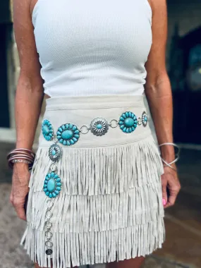 Kinda Ranchy Turquoise Concho Belt