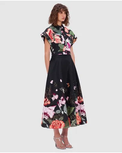 Leo Lin Kalle Top & Irene Midi Skirt - Lush Print in Black