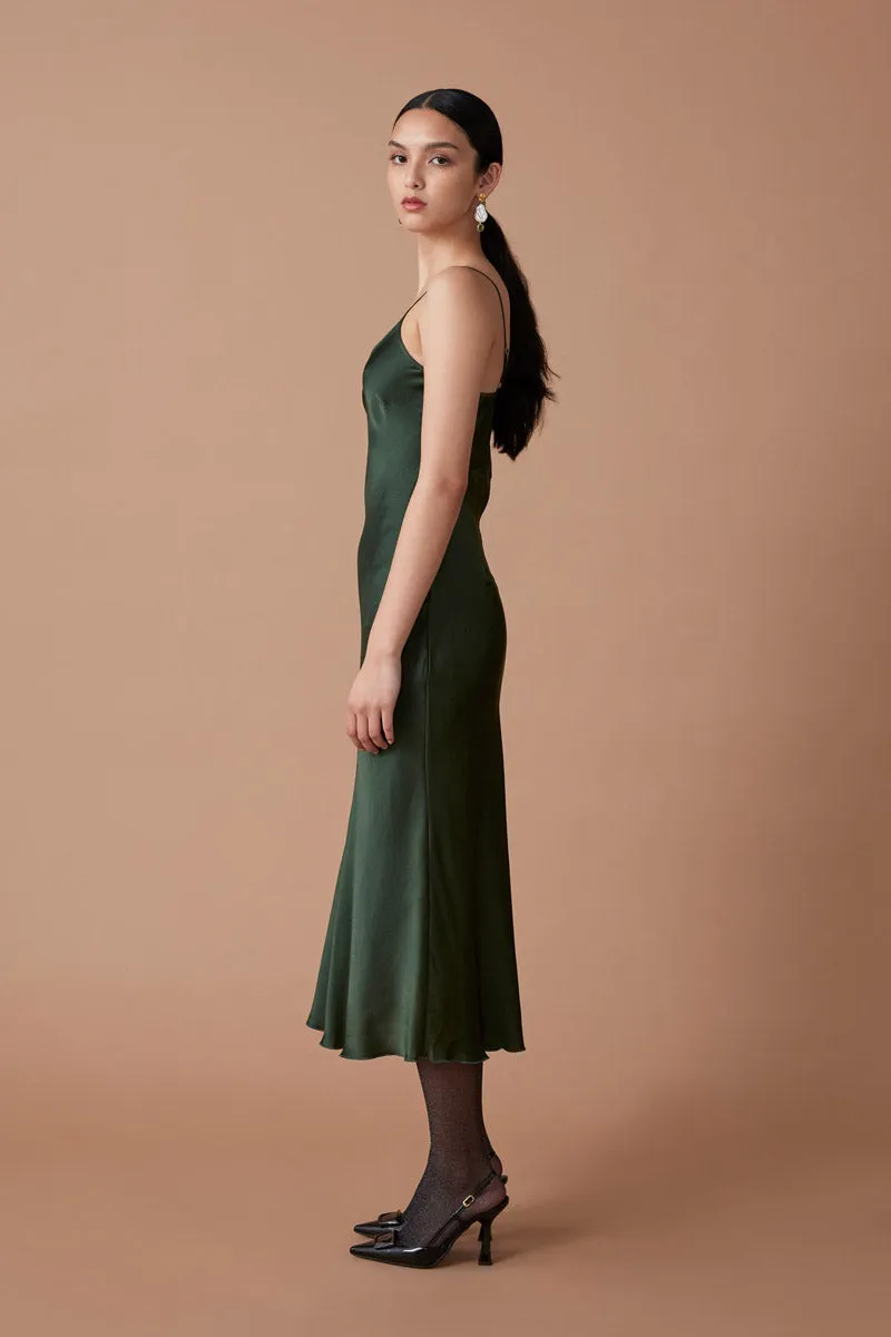 MASTANI SLIP DRESS - DEEP EMERALD