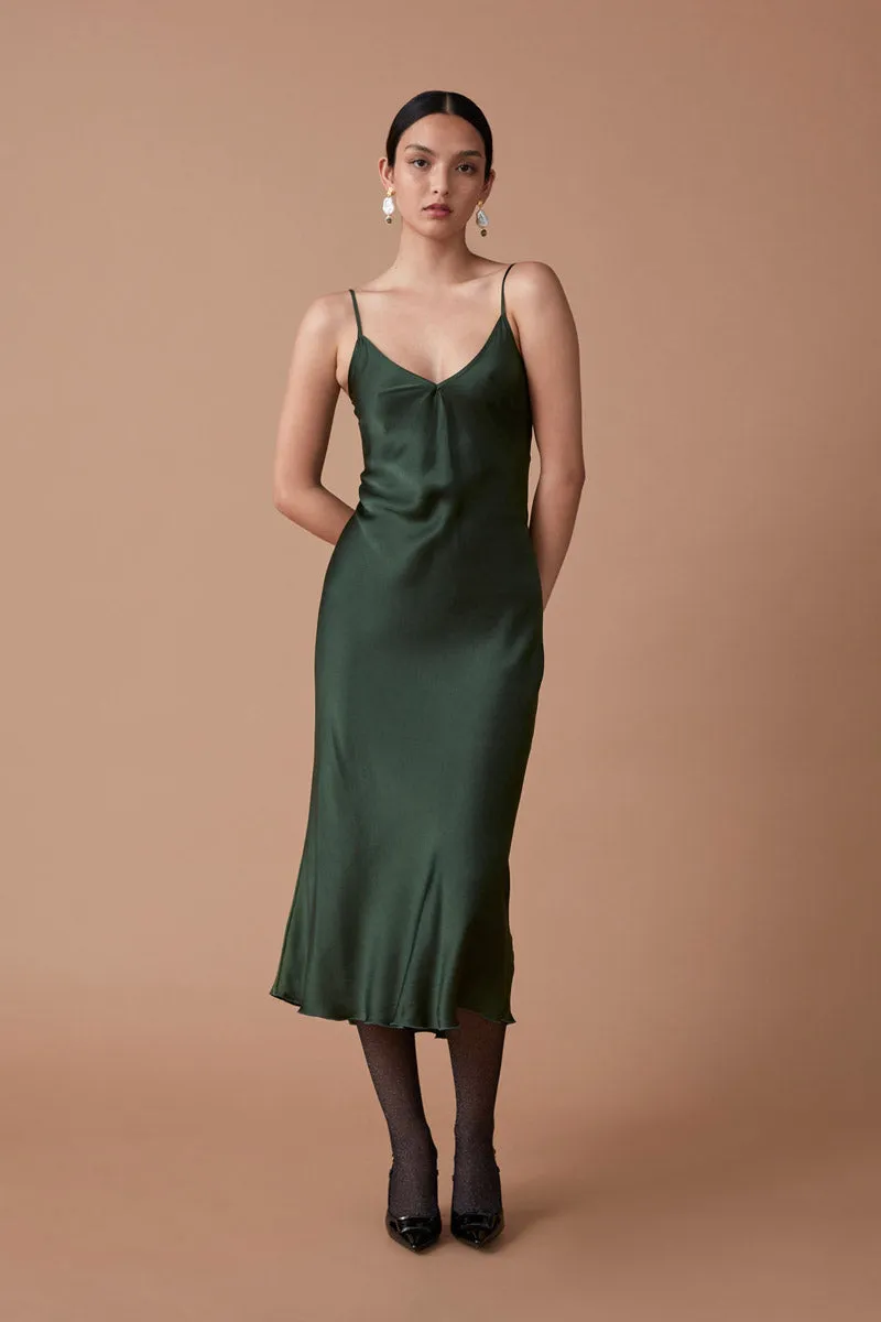 MASTANI SLIP DRESS - DEEP EMERALD