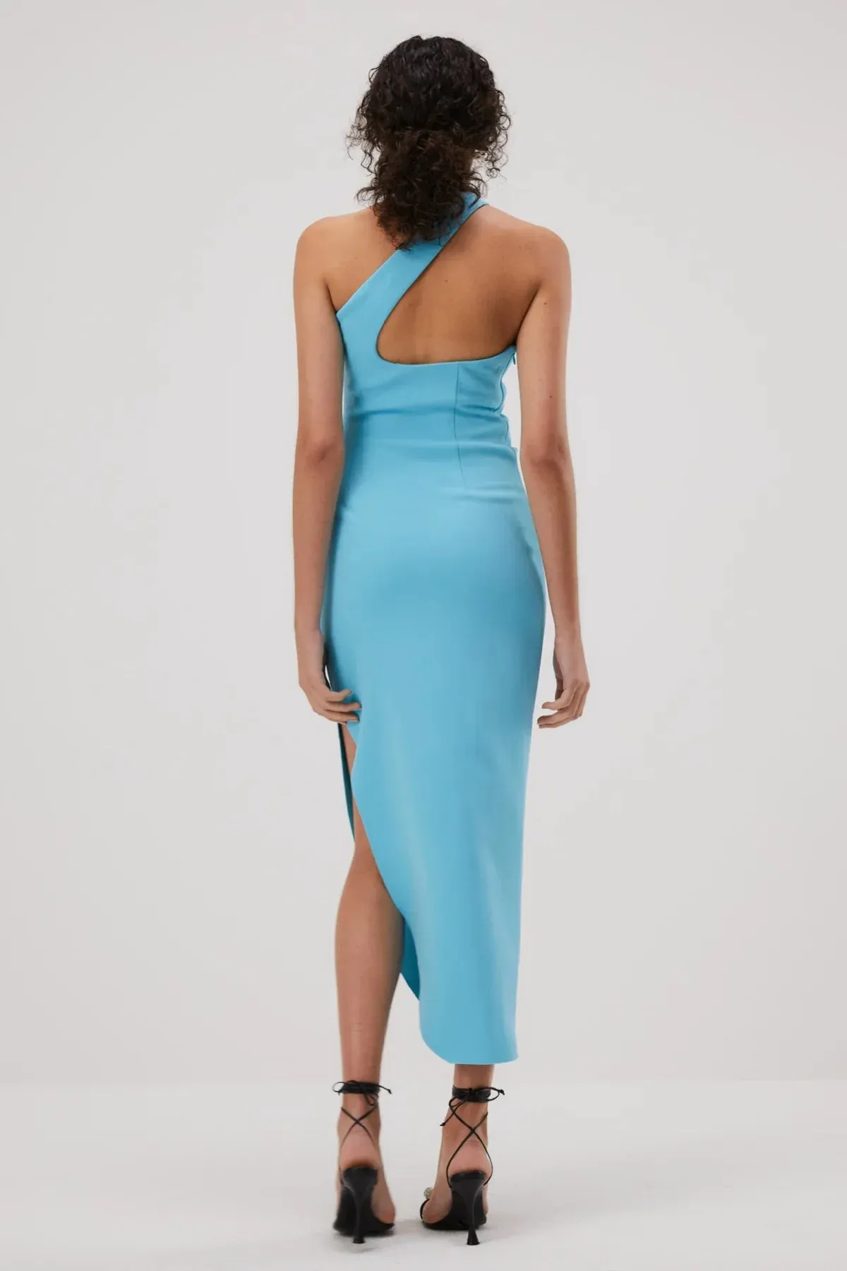 Misha Delancey Bonded Crepe Midi Dress - Aegan Blue