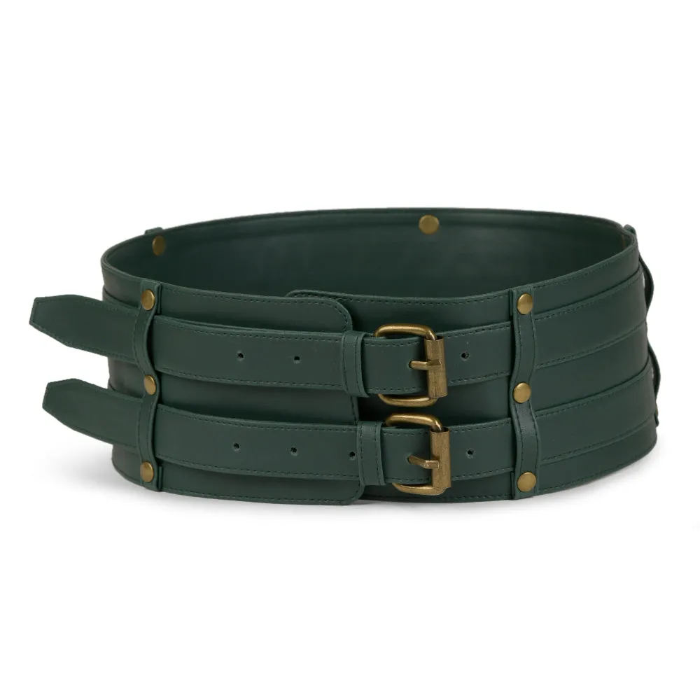 Olive Green Double Buckle Belt