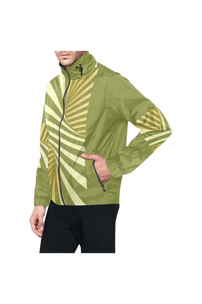 Pepper Stem Green & Aspen Gold Illusion All Over Print Windbreaker for Men (Model H23)