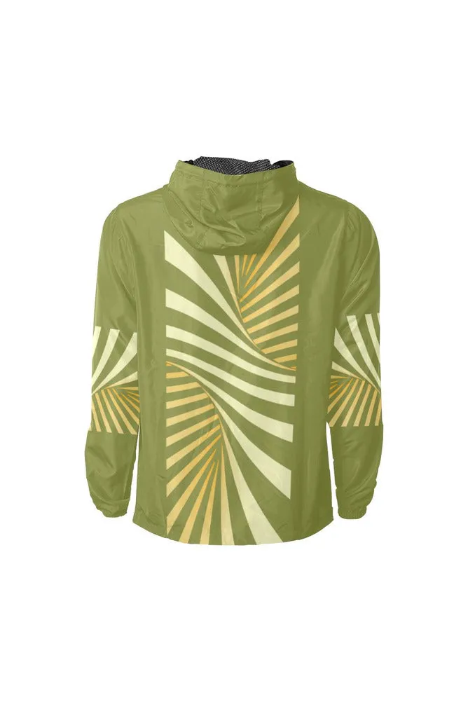 Pepper Stem Green & Aspen Gold Illusion All Over Print Windbreaker for Men (Model H23)