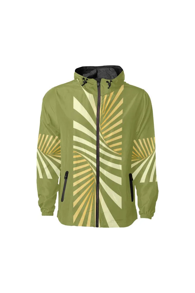 Pepper Stem Green & Aspen Gold Illusion All Over Print Windbreaker for Men (Model H23)