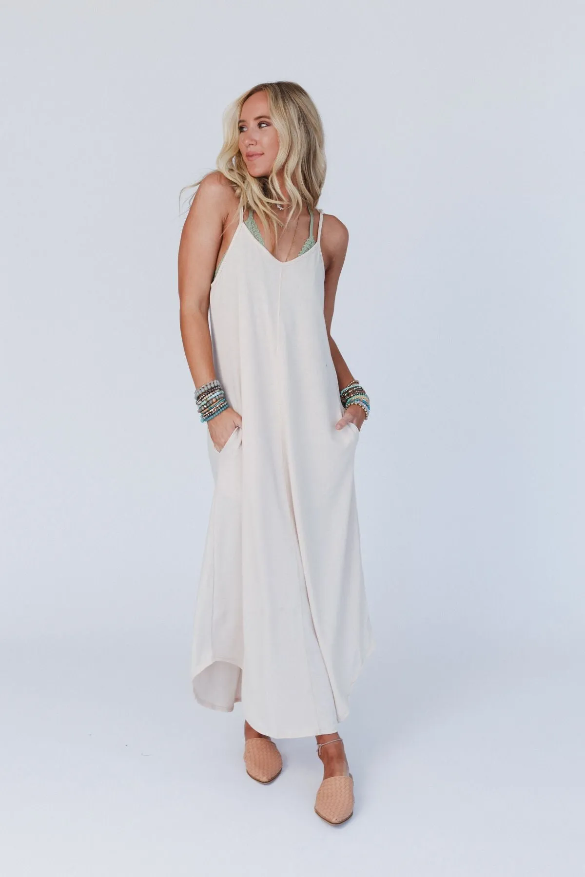 Perfect Round Hem Bralette Maxi Dress - Coconut