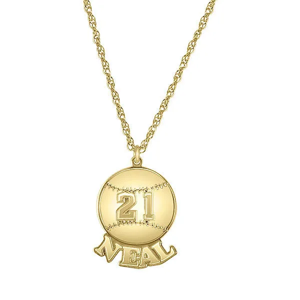 Personalized Baseball Necklace