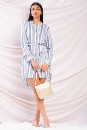 Printed Oversized Linen Dress