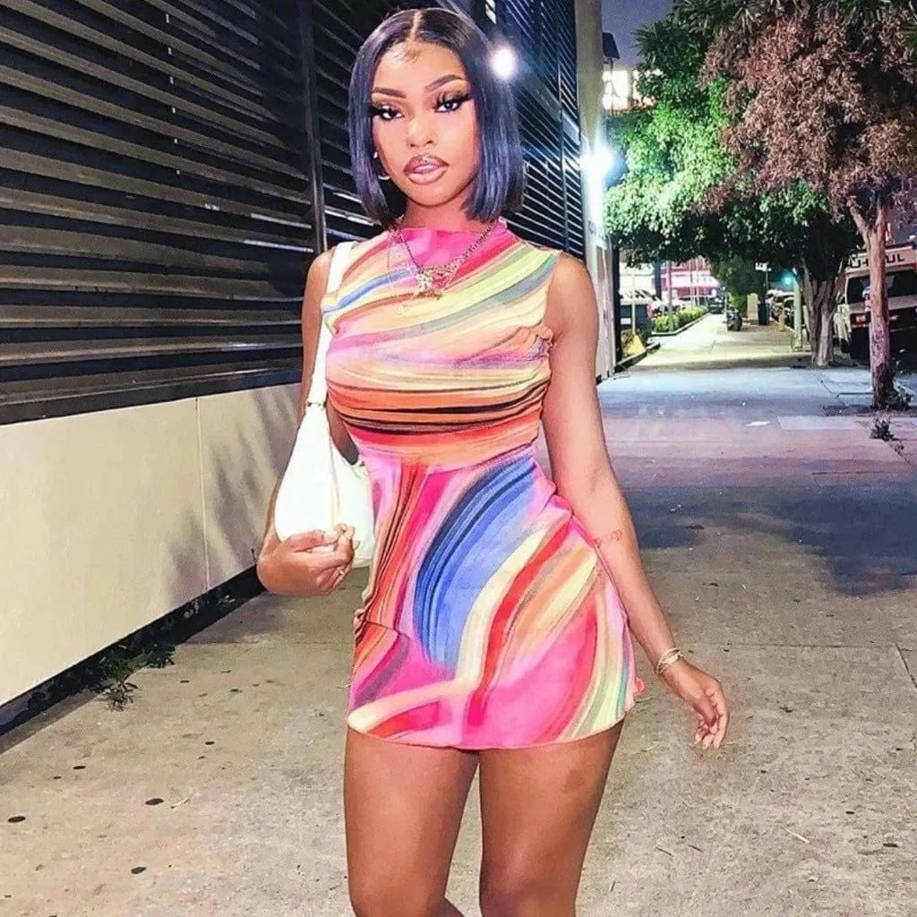 Rainbow City Mini Dress