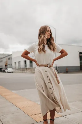 Scarlett Midi Skirt in Oatmeal