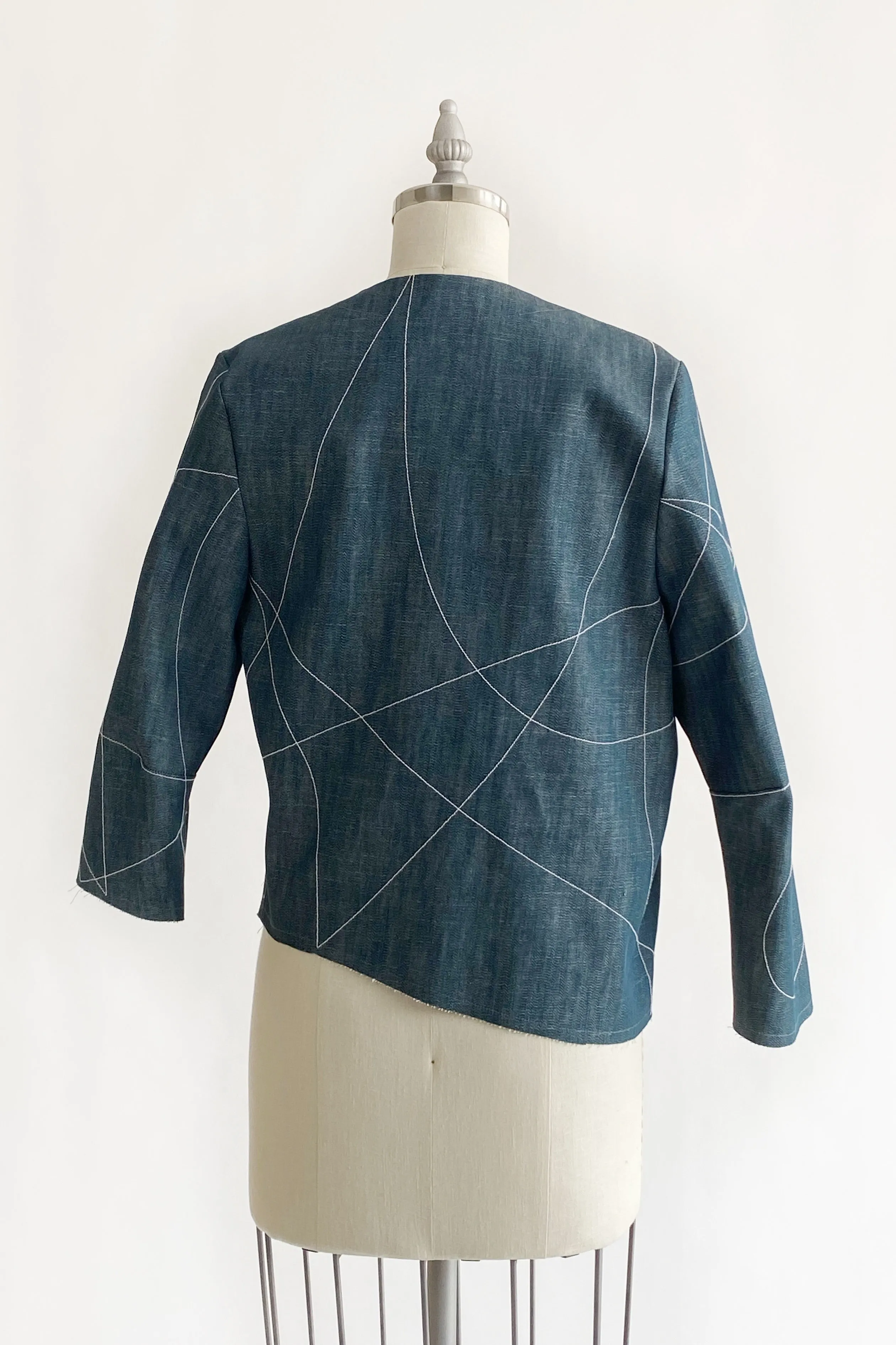 Scribble Asymmetrical Jean Jacket