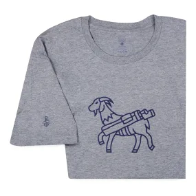 Seamus Goat T-Shirt - Navy on Grey