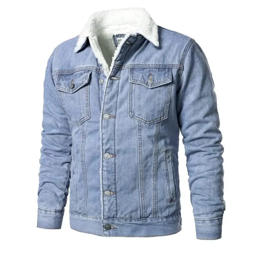 Sherpa Lined Denim Jacket Button Down