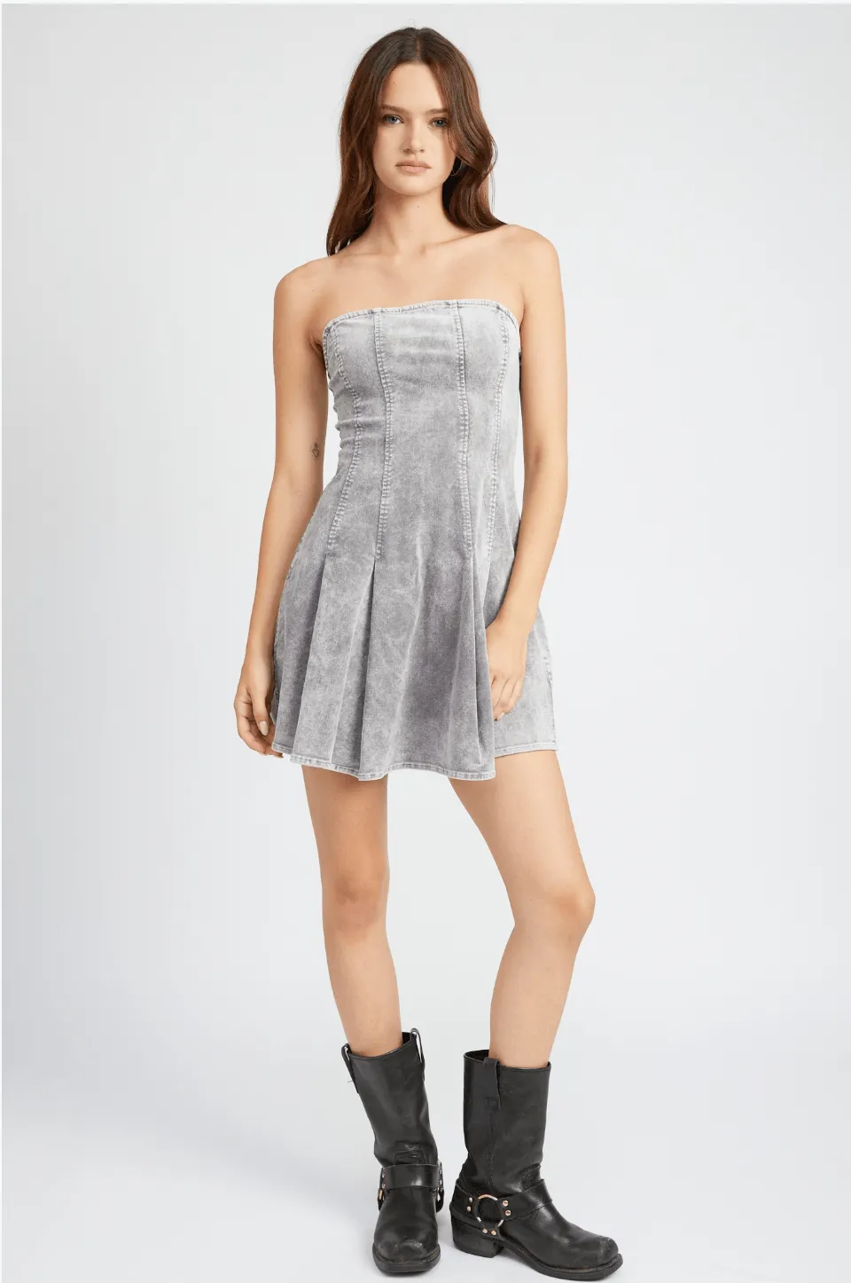 Strapless Denim Dress