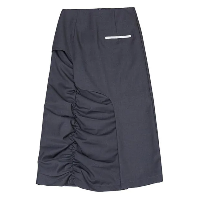 Tennen High Waist Irregular Skirt