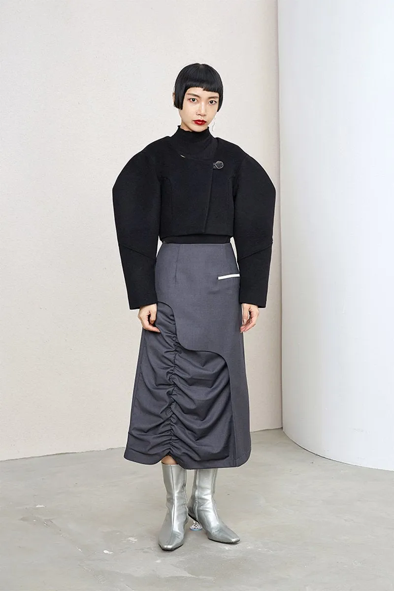 Tennen High Waist Irregular Skirt