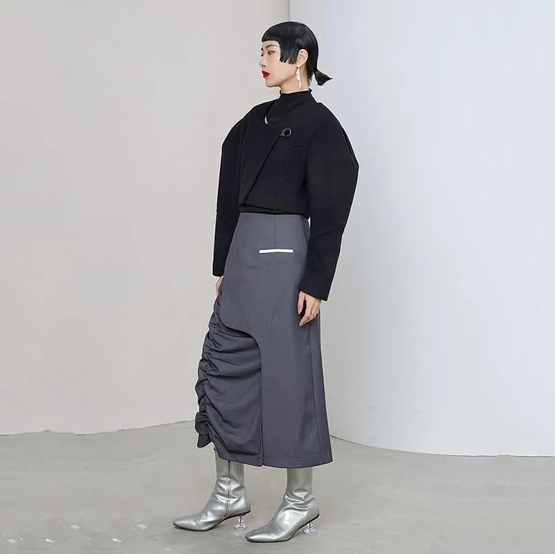 Tennen High Waist Irregular Skirt