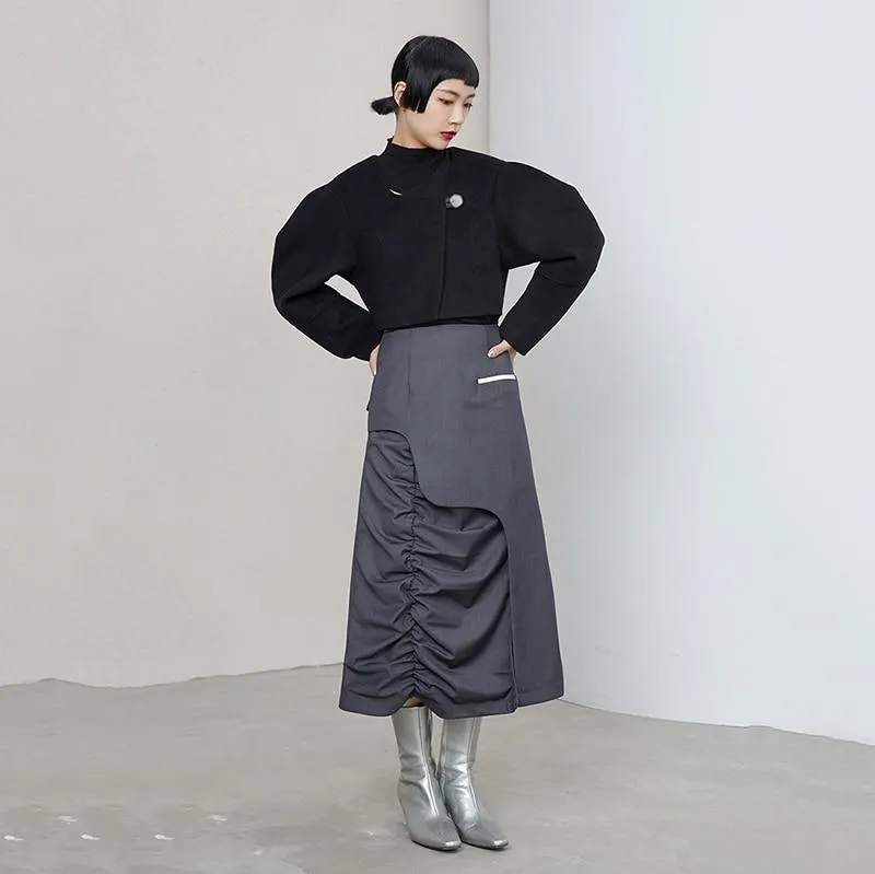 Tennen High Waist Irregular Skirt