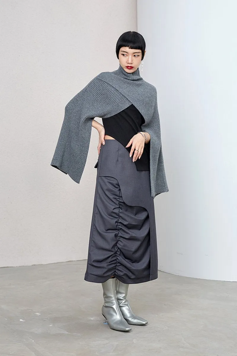 Tennen High Waist Irregular Skirt