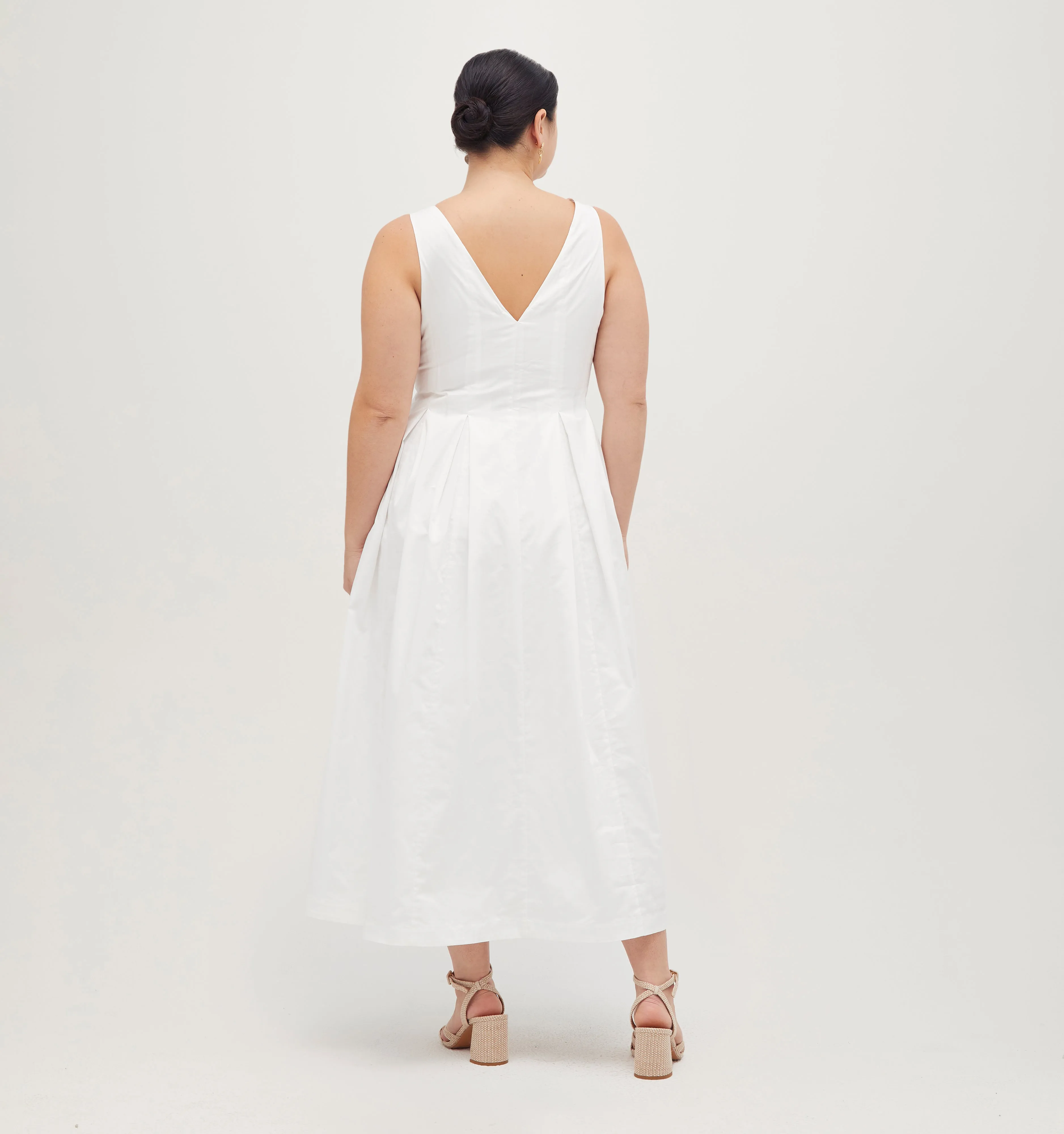 The Jacqueline Dress - White Cotton Sateen