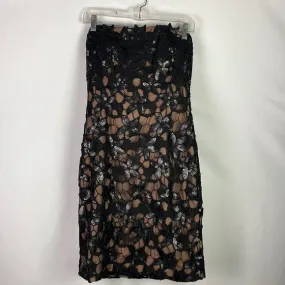 Theia BlackSequin Floral Dress