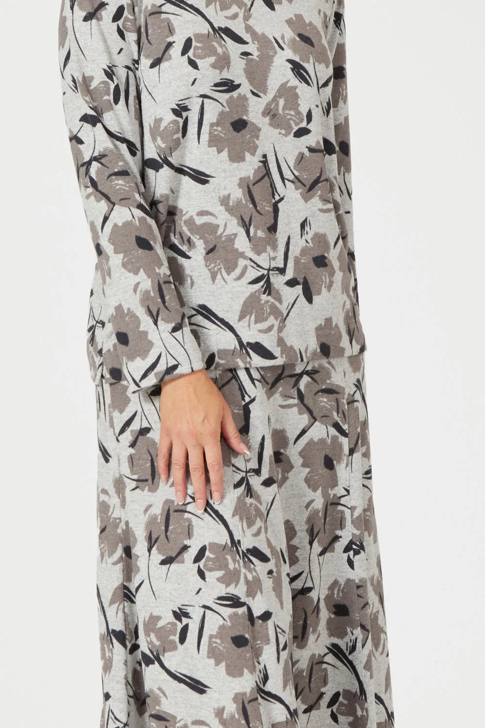 Tonal Floral Skirt