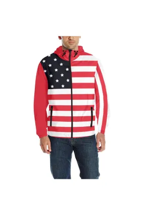 USA Stars & Stripes Quilted Windbreaker for Men (Model H35)